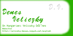 denes veliczky business card